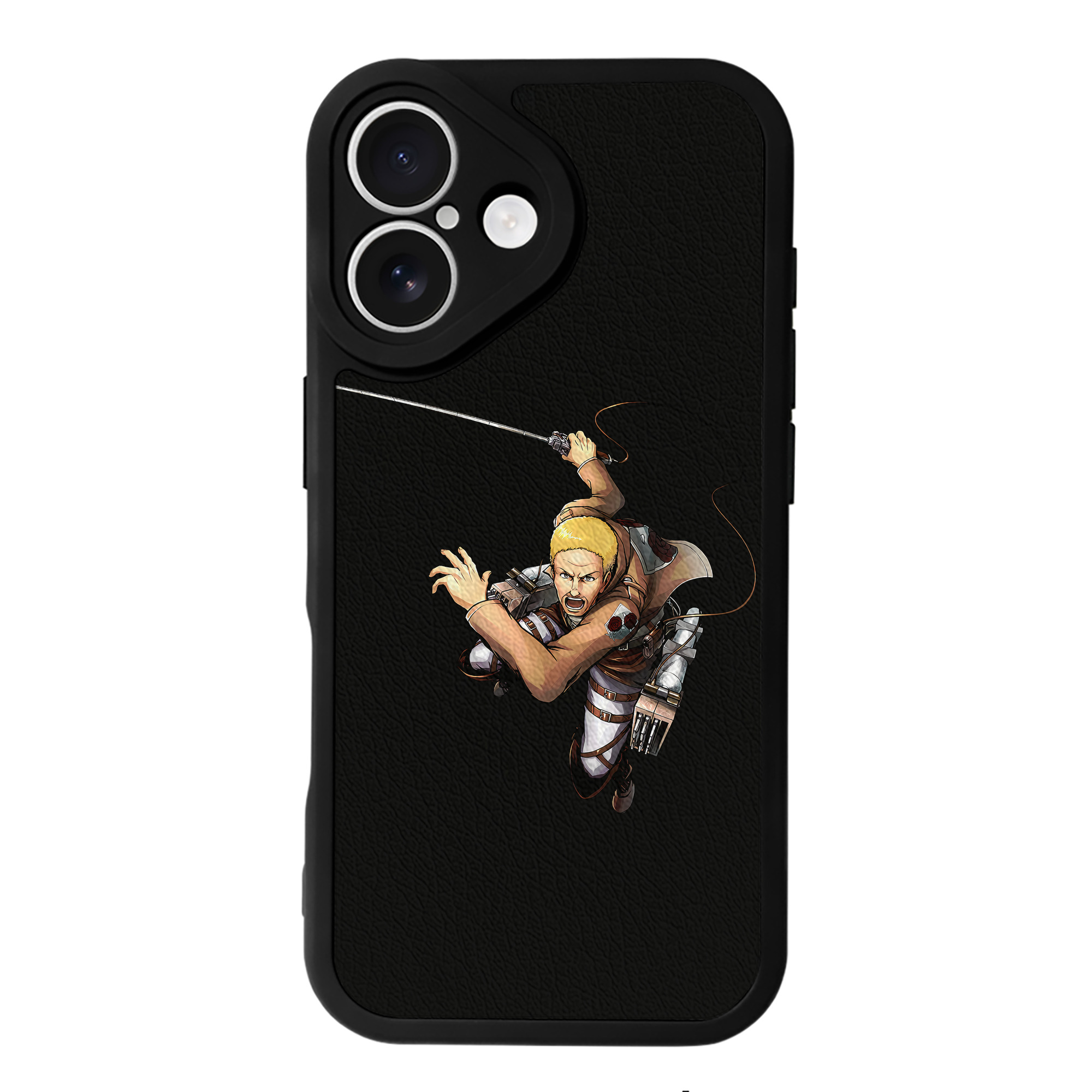 （画像用） 進撃の巨人 ハンネス Attack on Titan Hannes 【iPhone 16シリーズ対応】シリコンスマホケース（レザー調） 材質：シリコン